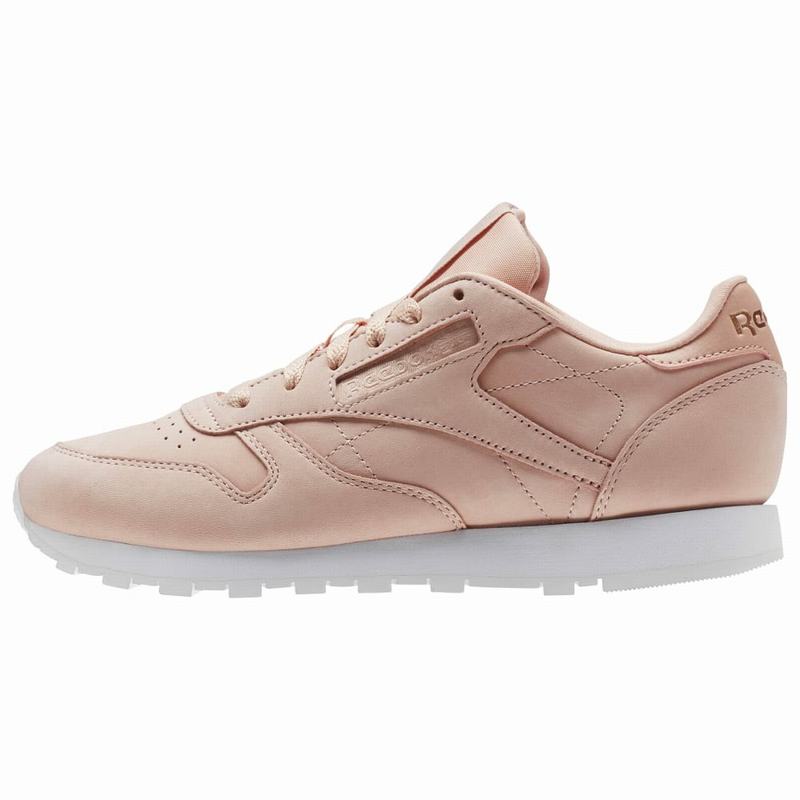 Tenisi Reebok Classic Leather Nude Nubuck Dama Roz/Albi Romania DS6246XJ